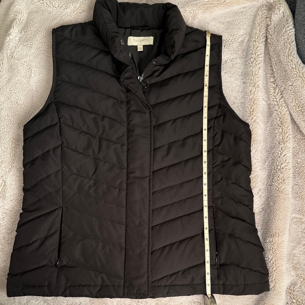 Talbots Black Quilted Vest